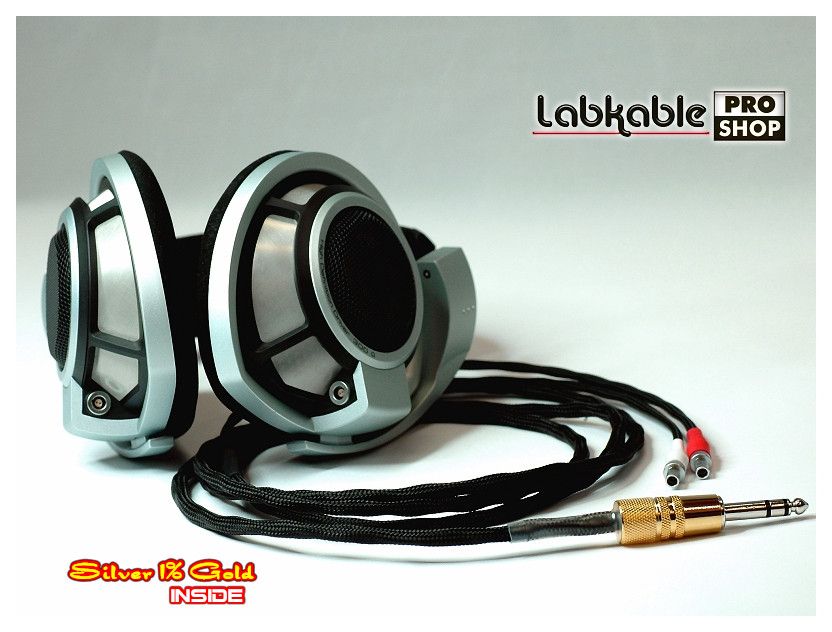Sennheiser HD800 Silver Gold Headphone Cable - Labkable Sennheiser HD800 Silver Gold Headphone Cable - Labkable
